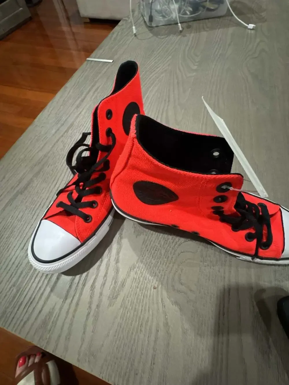 Converse Chuck Taylor All Star High Top Sneakers Neon Orange - Picture 3 of 4